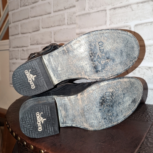 NEW Old Gringo Iron Eagle Black Distressed Riveted Biker Boots size 6.5 - Picture 9 of 13